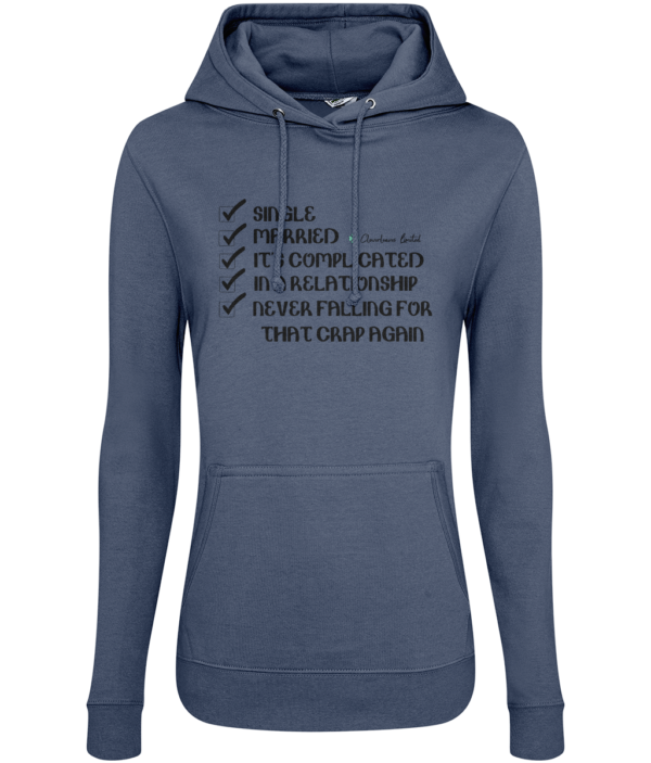 Woman's "Single/Married/It's Complicated" Hoodie mockup 0c52f7ce2aac921ee9b89e105acfbe80 1 1