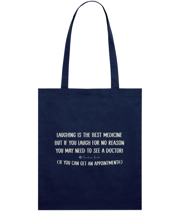 Laughing Is The Best Medicine tote bags 4 mockup e51e3dcd02b66dc591ec625e6e6621b5